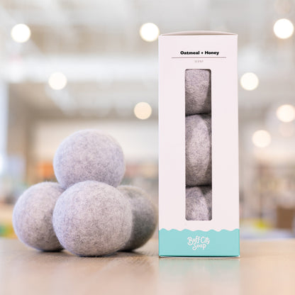 Oatmeal + Honey Wool Dryer Balls (Set of 3)