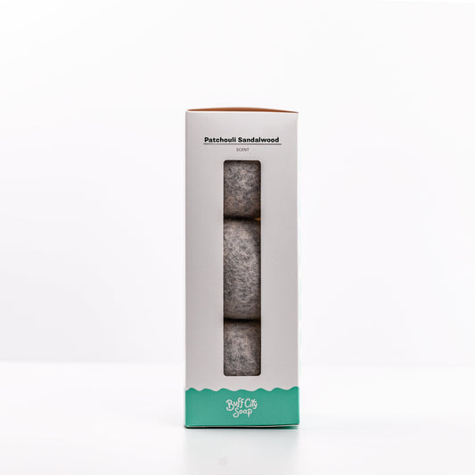 Patchouli Sandalwood Wool Dryer Balls (Set of 3)